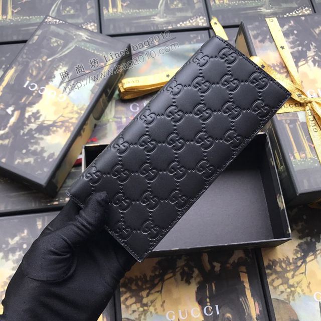 Gucci包 古馳錢包 307774黑全皮 義大利牛皮 高端品質男士西裝夾 Gucci男錢包  gudj1300